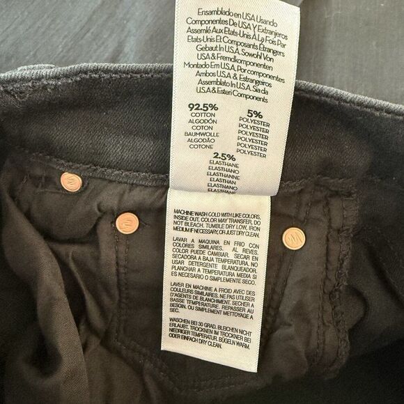Mother The Rambler High-Rise Straight-Leg Zip Ankle Jeans Not Guilty Black Sz 25 - Picture 11 of 15